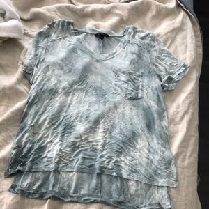 Rock & Republic Teal Tie Dye Hi Lo Tee